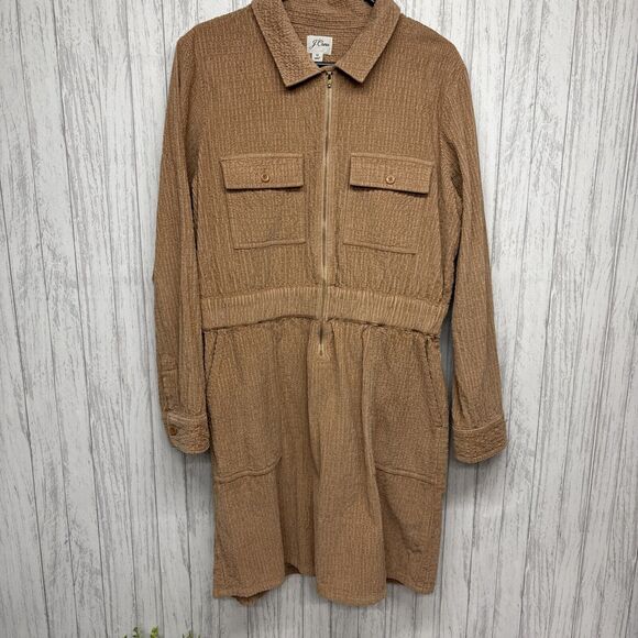 Womens Size 12 J.Crew Zip Front Cinched Corduroy Dress EUC - Picture 2 of 6